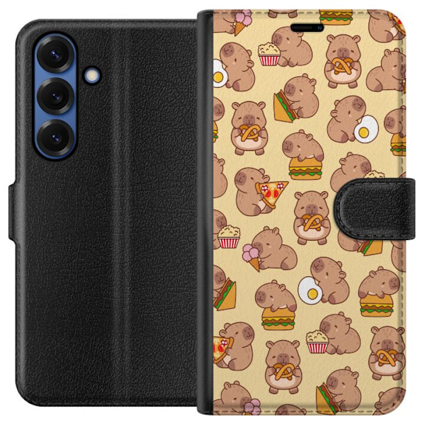 Samsung Galaxy S25+ Plånboksfodral Kawaii capybara mobilskal