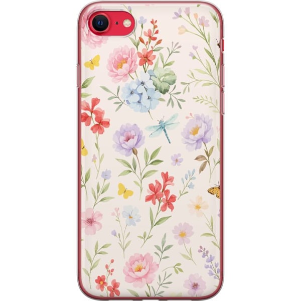 Apple iPhone SE (2020) Genomskinligt Skal Blommor