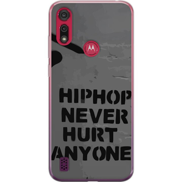 Motorola Moto E6s (2020) Läpinäkyvä kuori Hip Hop Ei Koskaan Satuta Ketään Lainaus Streetwear Musiikki Elämäntapa Graafinen Teksti Motiivi Suos