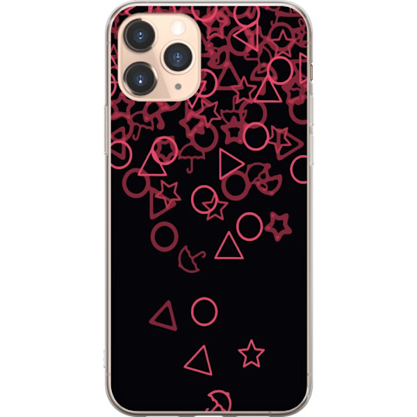 Apple iPhone 11 Pro Genomskinligt Skal Squid Game Ikoner Serie Design Populärt TV Spel Ikoner Grafiskt Motiv Asiatisk Trend Dramaserie