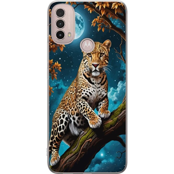 Motorola Moto E40 Gjennomsiktig deksel Leopard