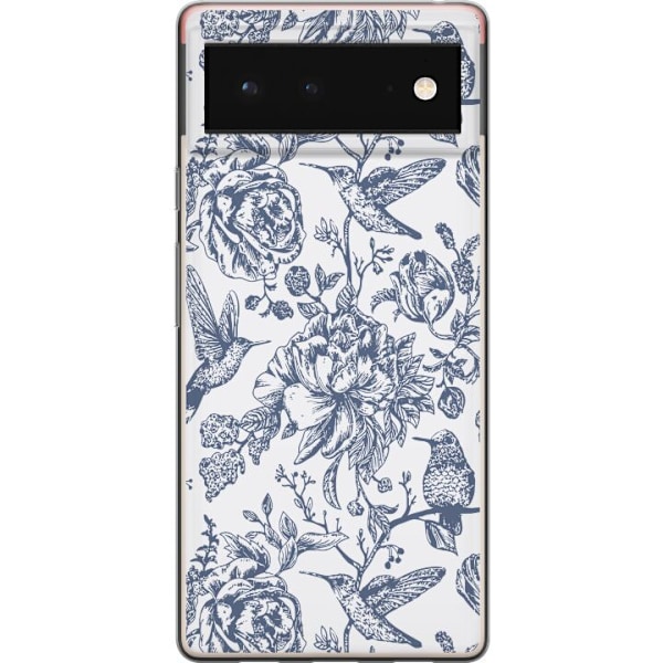 Google Pixel 6 Läpinäkyvä kuori Kukat & Linnut - Romanttine