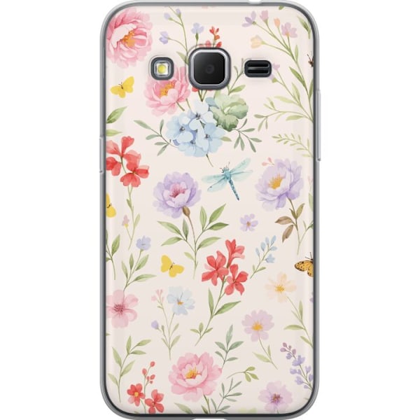 Samsung Galaxy Core Prime Genomskinligt Skal Blommor