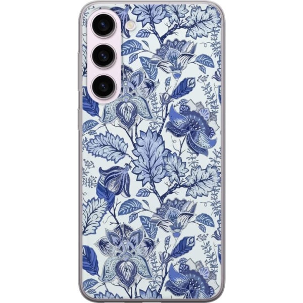 Samsung Galaxy S23+ Gennemsigtig cover Blomster Blå...