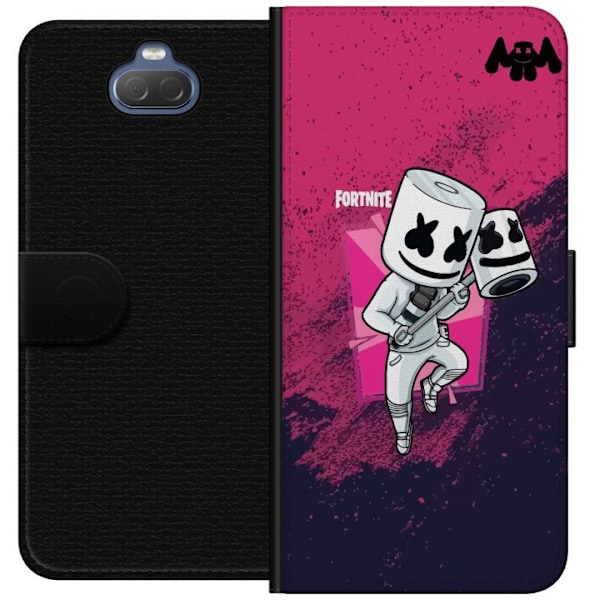 Sony Xperia 10 Plus Plånboksfodral Marshmello Fortnite Skin Emote Gaming DJ Karaktär Populärt Motiv Barn Ungdom Trend