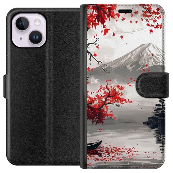Kompatibelt Plånboksfodral till Apple iPhone 14 Plus Crimson Fuji röd