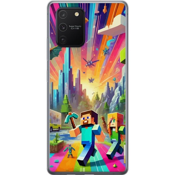 Samsung Galaxy S10 Lite Gennemsigtig cover Fortnite vs Minecra