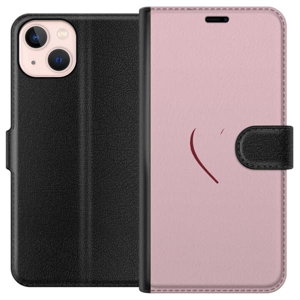 Kompatibelt Lommeboketui til Apple iPhone 13 mini Myk rosa kjærlighet