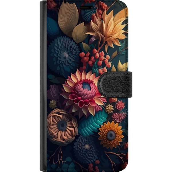 Motorola Moto G34 Lompakkokotelo Blommor