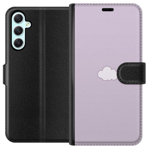 Samsung Galaxy A34 Plånboksfodral Lila Moln – minimalistiskt moln på lila bakgrund