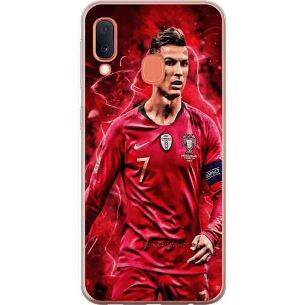 Samsung Galaxy A20e Genomskinligt Skal Ronaldo Skills – CR7 Design för Äkta Supporters