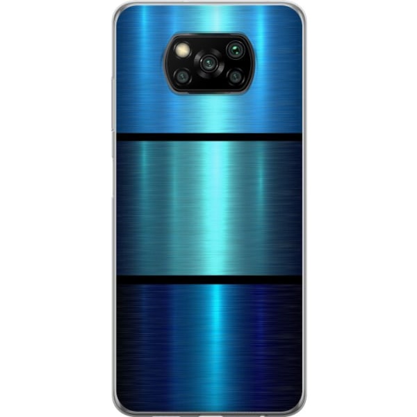 Xiaomi Poco X3 NFC Cover / Mobilcover - Blå Metallic Striber