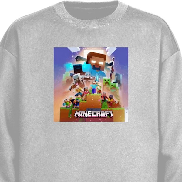 Sweatshirt til Børn | Blød & Klassisk Sweatshirt Minecraft grå one size