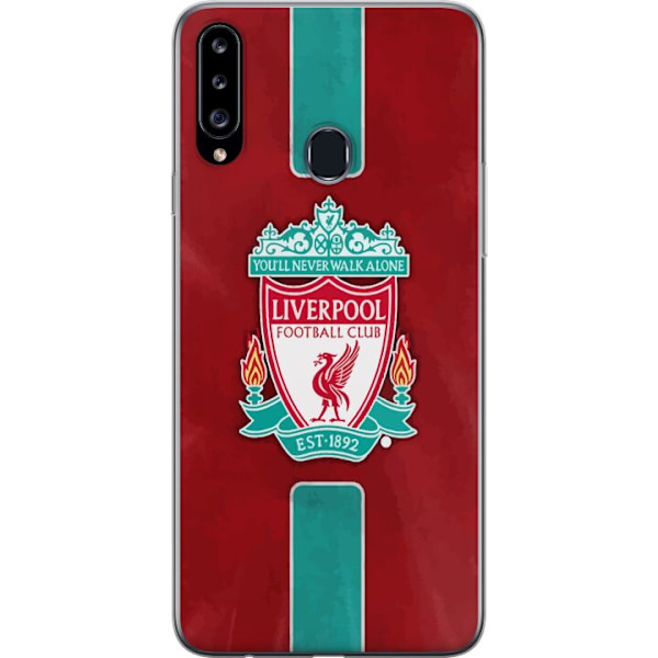 Samsung Galaxy A20s Läpinäkyvä kuori Liverpool FC - Klassinen jalkapallourheilu Punaisena