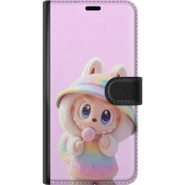 Kompatibel Tegnebogsetui til Apple iPhone 12 mini Rainbow Bunny – sød figur i pastelfarver med regnbuelook og charmerende stil