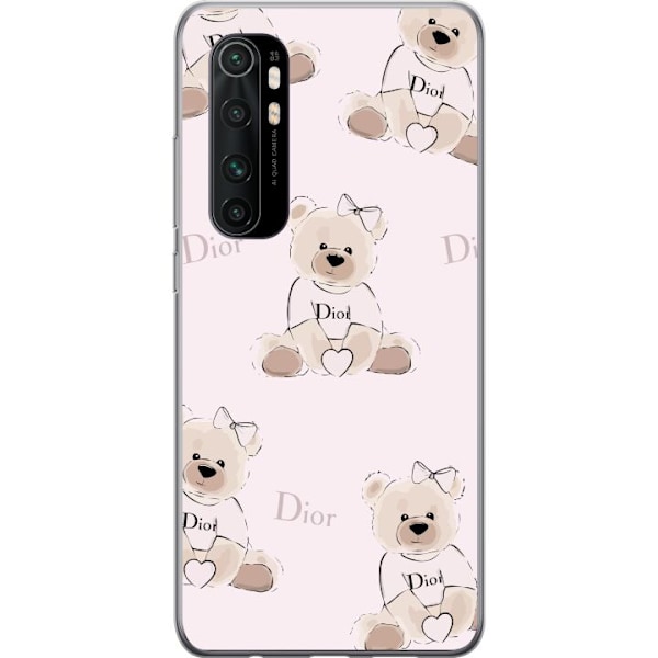 Xiaomi Mi Note 10 Lite Gjennomsiktig deksel Teddy Dior Vibes - luksuriøs teddybjørn i motestil