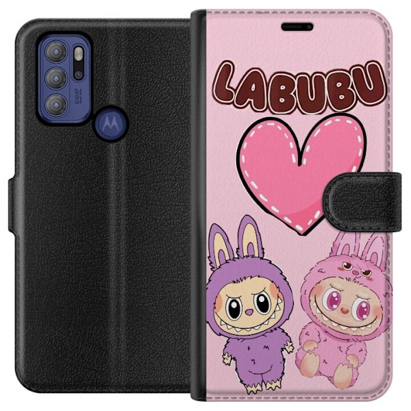 Motorola Moto G60S Lommeboketui Labubu Pink Monster