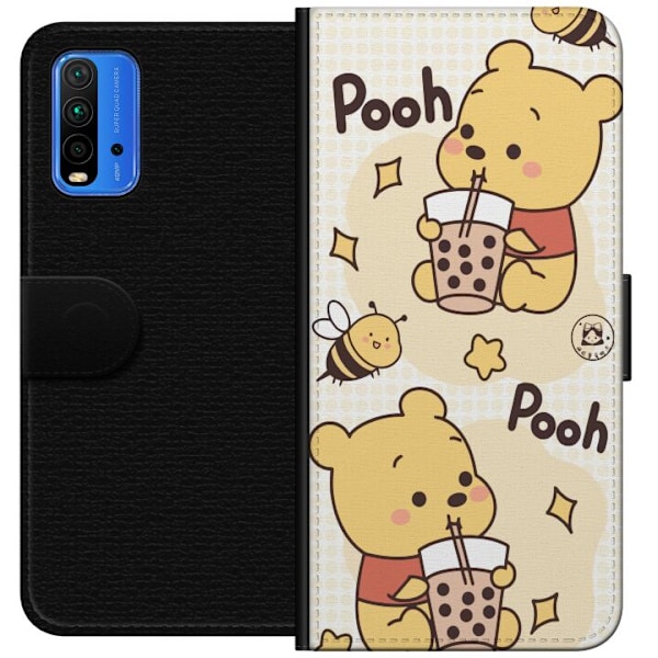 Xiaomi Redmi Note 9 4G Tegnebogsetui Nalle Pooh-stil - klassis