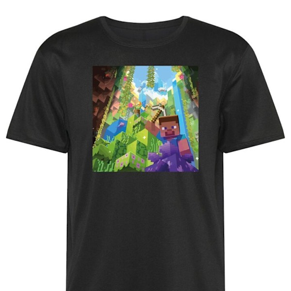 Tränings-T-shirt | Sport-T-shirt för Vuxen Minecraft svart Large