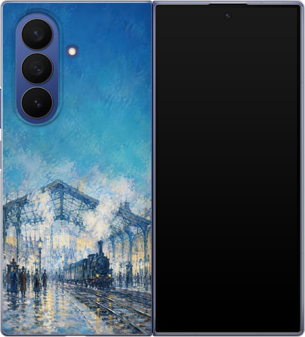 Kompatibelt Mobildeksel til Samsung Galaxy Z Fold7 Monet – Blått stationsmotiv blå