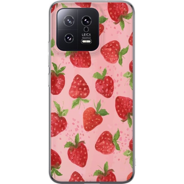 Xiaomi 13 Genomskinligt Skal Strawberry Dreams – jordgubbsmönster i retrostil