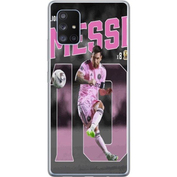 Samsung Galaxy A71 5G Genomskinligt Skal Lionel Messi - Rosa