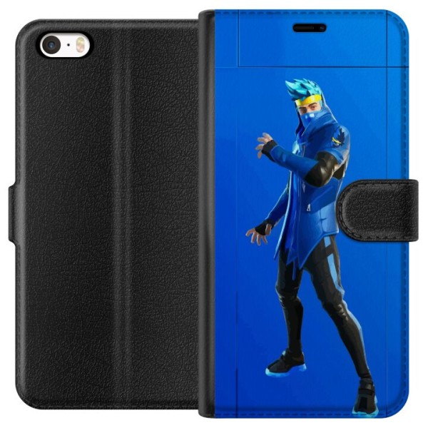 Apple iPhone 5 Tegnebogsetui Fortnite - Ninja Blue