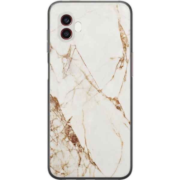Samsung Galaxy Xcover6 Pro Genomskinligt Skal Vit marmor