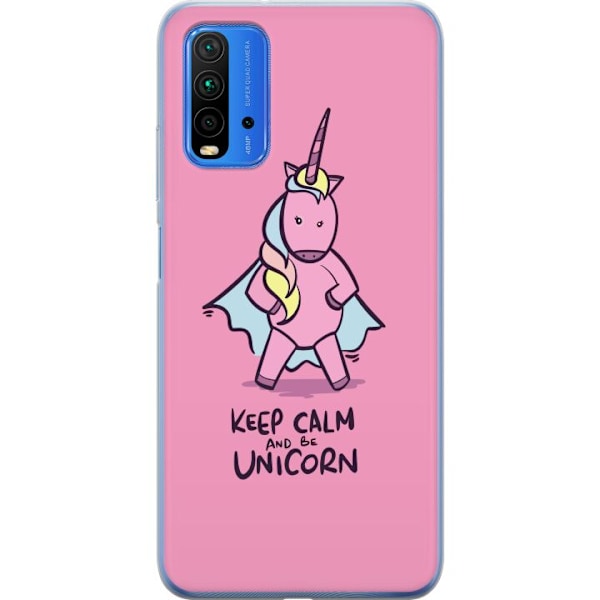 Xiaomi Redmi 9T Genomskinligt Skal Keep Calm Enhörning