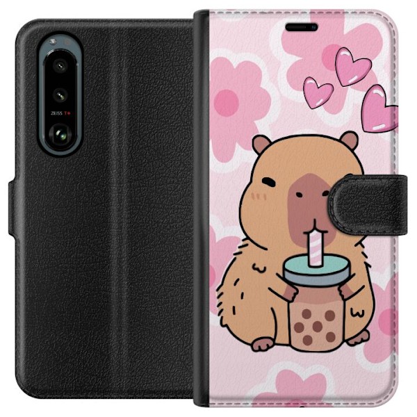 Sony Xperia 5 III Lommeboketui Kawaii Capybara Hjerteanime Sti
