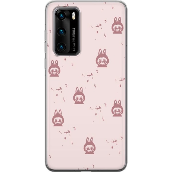 Huawei P40 Gjennomsiktig deksel Labubu Neon Pop - Neonfarget p