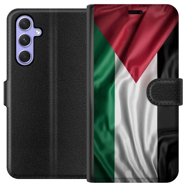 Samsung Galaxy A54 Tegnebogsetui Palestinaflaget – ikonisk frihedssymbol i rød, sort, hvid og grøn