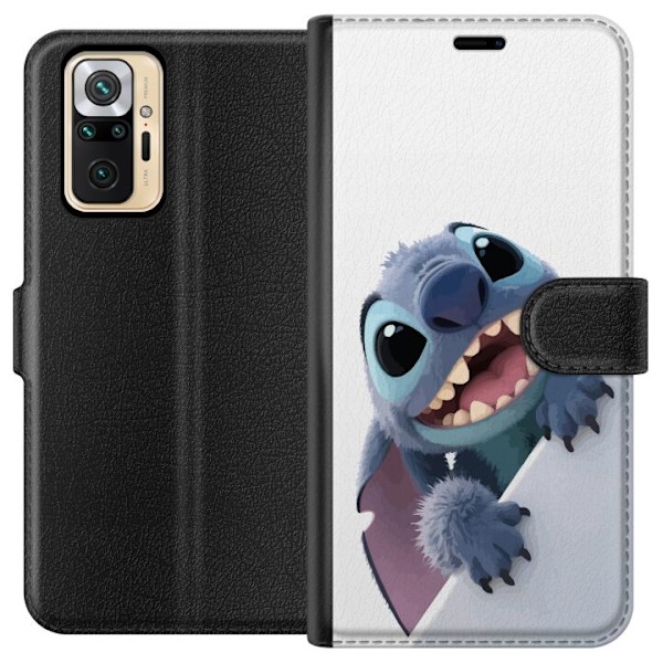 Xiaomi Redmi Note 10 Pro Plånboksfodral Happy Stitch – glad figur med charmig uttryck