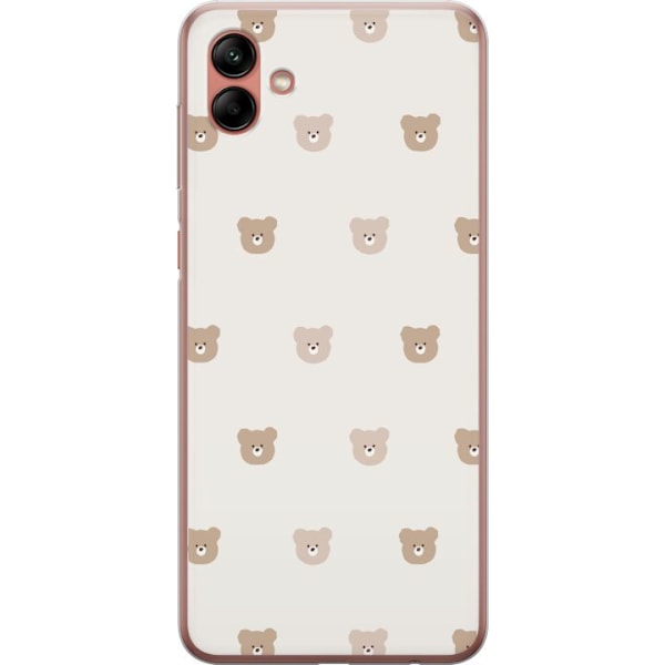 Samsung Galaxy A04 Gennemsigtig cover Teddybaggrund - søde teddybjørne mod en blød baggrund