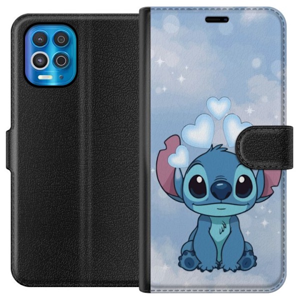 Motorola Edge S Lompakkokotelo Stitch Hyppäävä Ilo - Hauska