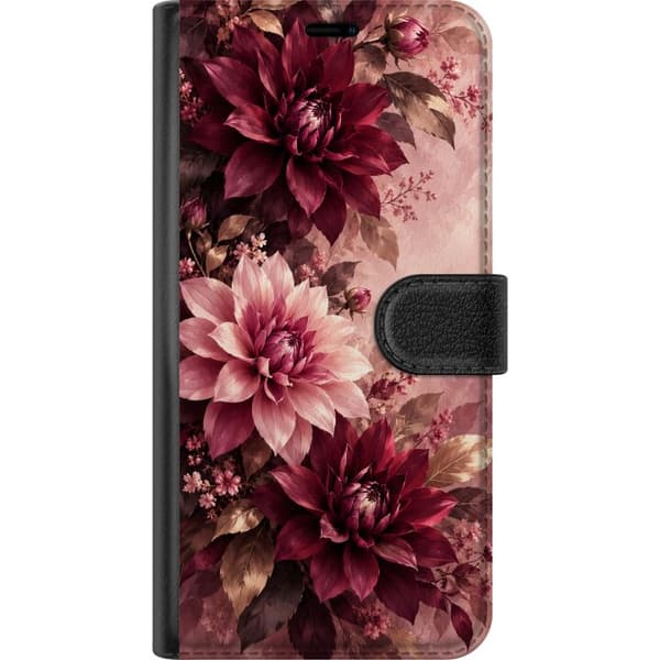 Kompatibel Tegnebogsetui til OnePlus 7 Vinrøde dahliaer pink