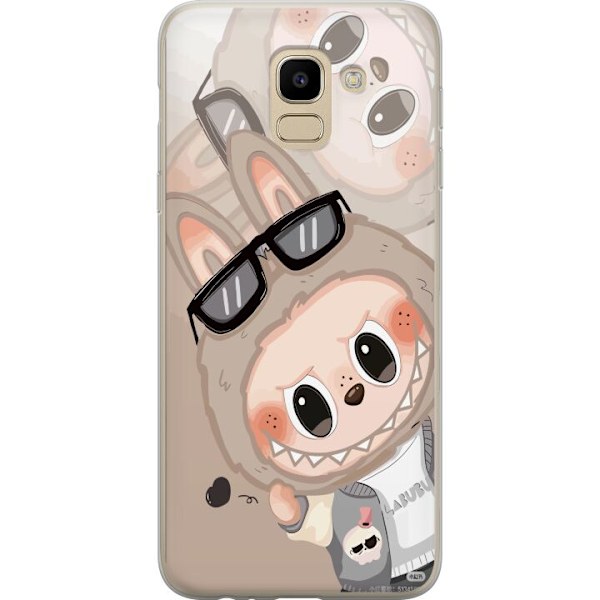 Samsung Galaxy J6 Genomskinligt Skal Labubu Rainbow Chaos – Färgglatt monster i regnbågstoner