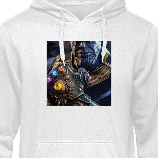 Hoodie til Voksen | Behagelig Hættetrøje Thanos Marvel hvid S