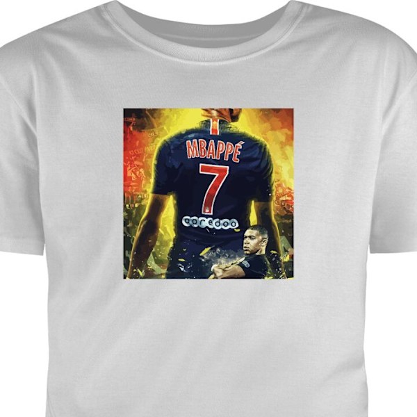 Barn-T-shirt | Bekväm T-shirt för Barn Kylian Mbappé grå 1-2 År