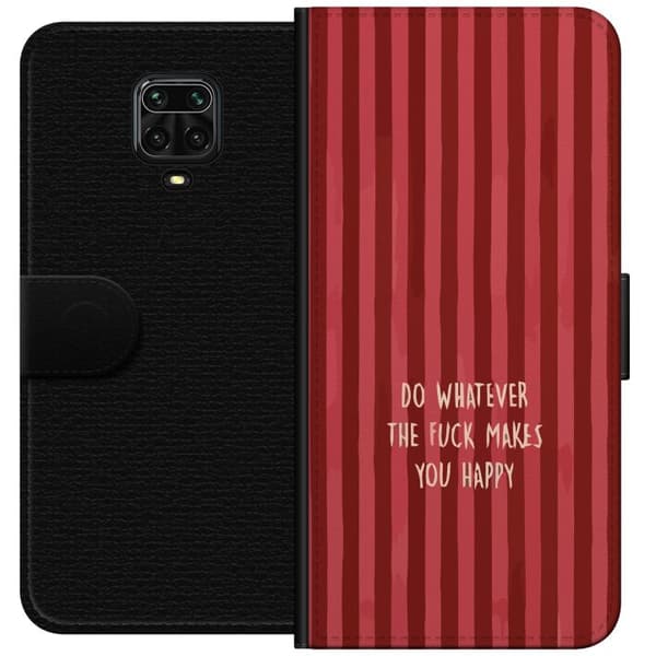 Kompatibel Tegnebogsetui til Xiaomi Redmi Note 9S Gör det som gör dig glad rød