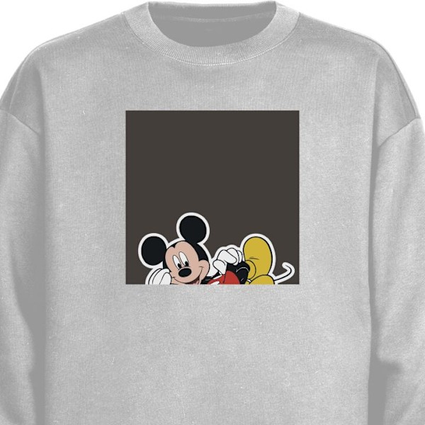 Sweatshirt for Voksen | Klassisk Collegegenser Gucci Musse Pig grå S