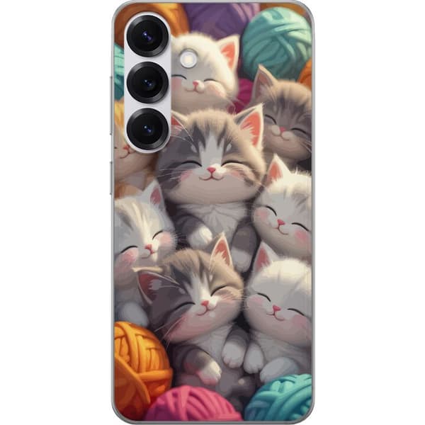 Kompatibelt Mobildeksel til Samsung Galaxy S25 Sovande kattungar beige