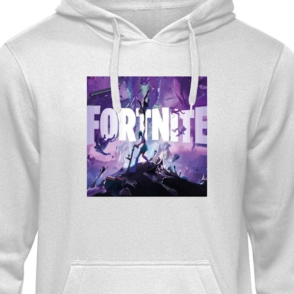 Barn-Hoodie | Mjuk Huvtröja för Barn Fortnite grå 5-6 År