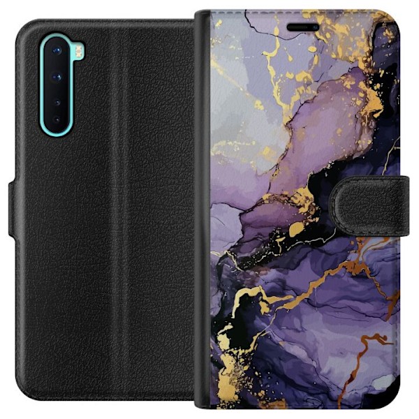 OnePlus Nord Tegnebogsetui Lilla Marmor