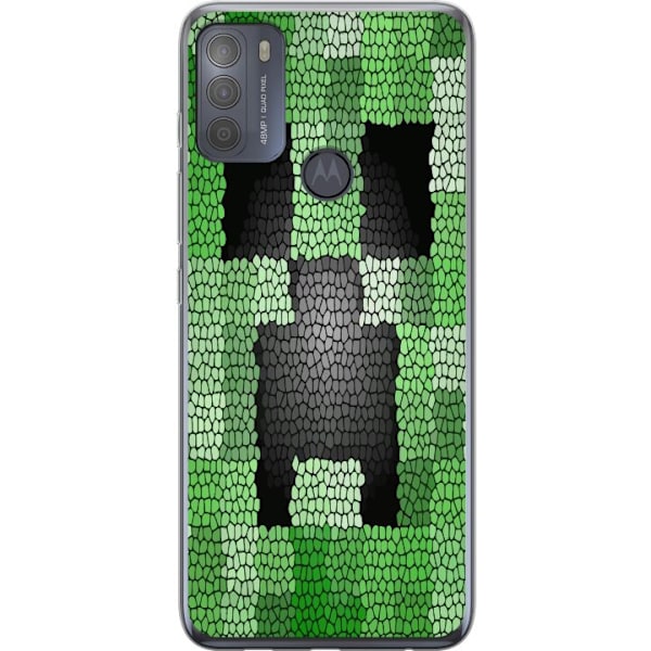 Motorola Moto G50 Läpinäkyvä kuori Creeper / Minecraft