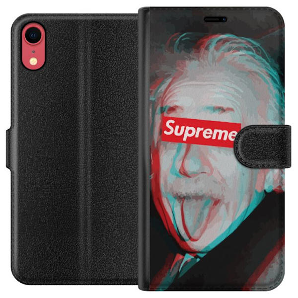 Apple iPhone XR Lompakkokotelo Supreme Albert Einstein 3D Motiivi Katumuoti Suunnittelu Suosittu Tiede Ikoni Kaupunkitaide