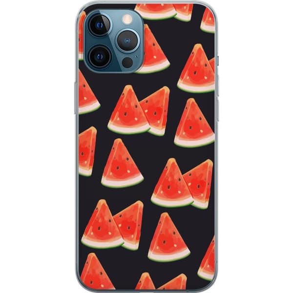 Kompatibelt Mobildeksel til Apple iPhone 12 Pro Max Vannmelonmønster, sommerfruktskiver, vannmelon, sommer, mønster, mørk bakgrunn