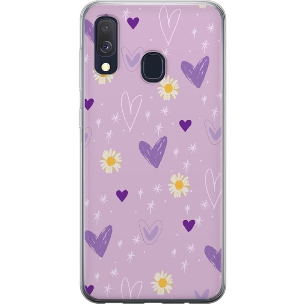 Samsung Galaxy A40 Gennemsigtig cover Blomster