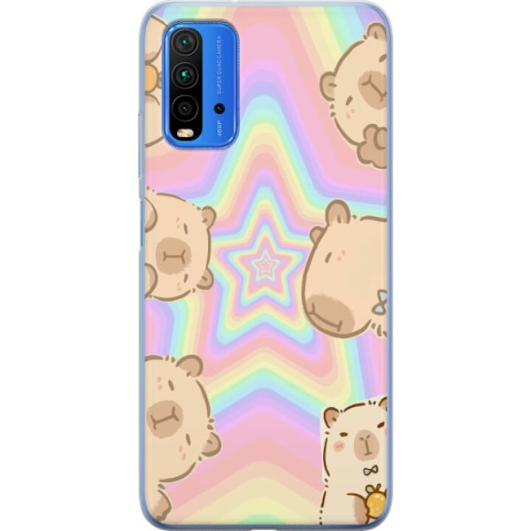 Xiaomi Redmi Note 9 4G Läpinäkyvä kuori Kawaii Capybara Gal