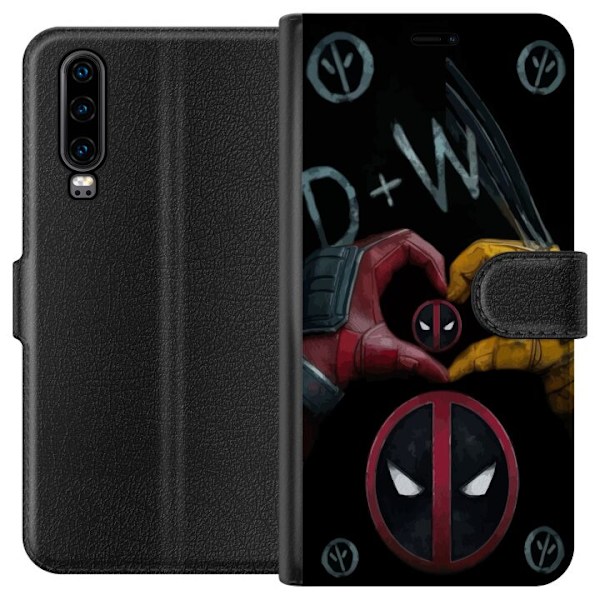 Huawei P30 Lompakkokotelo Deadpool & Wolverine Rakkaus